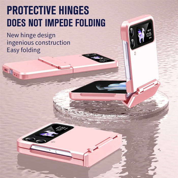 For Samsung Galaxy Z Flip3 5G / Z Flip4 5G Case Hinge Protection Hard PC Folding Phone Cover - Pink - 2