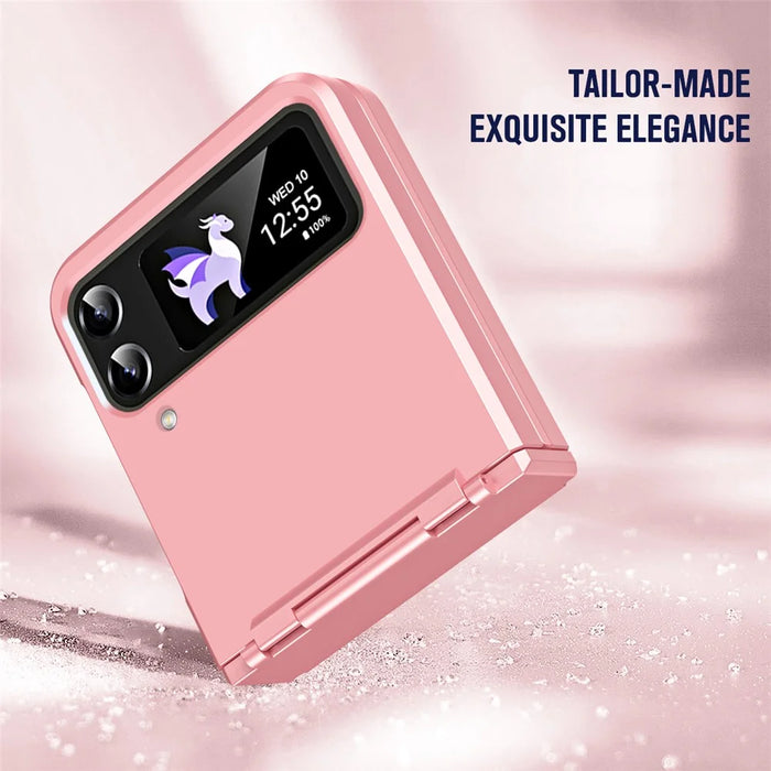 For Samsung Galaxy Z Flip3 5G / Z Flip4 5G Case Hinge Protection Hard PC Folding Phone Cover - Pink - 6