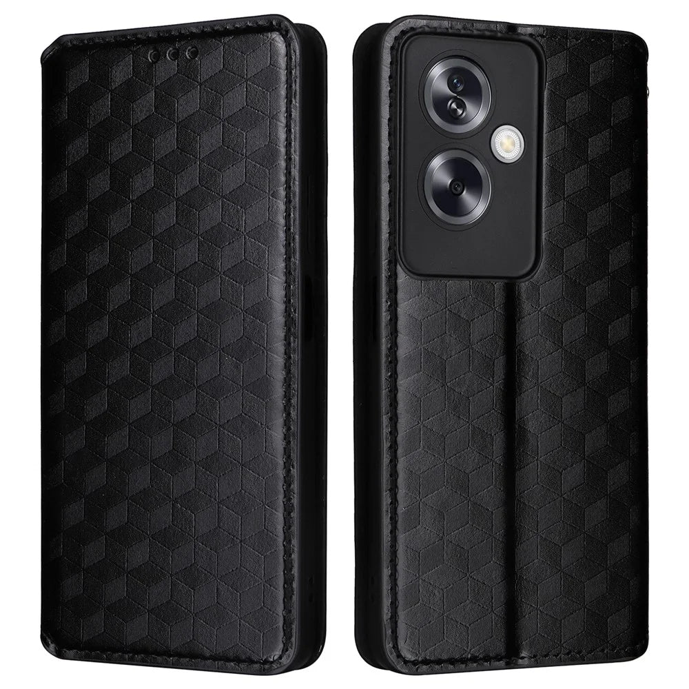 For Oppo A79 5G / A2 5G / OnePlus Nord N30 SE 5G PU Leather Cover Magnetic Cell Phone Case Wallet - Black - 1