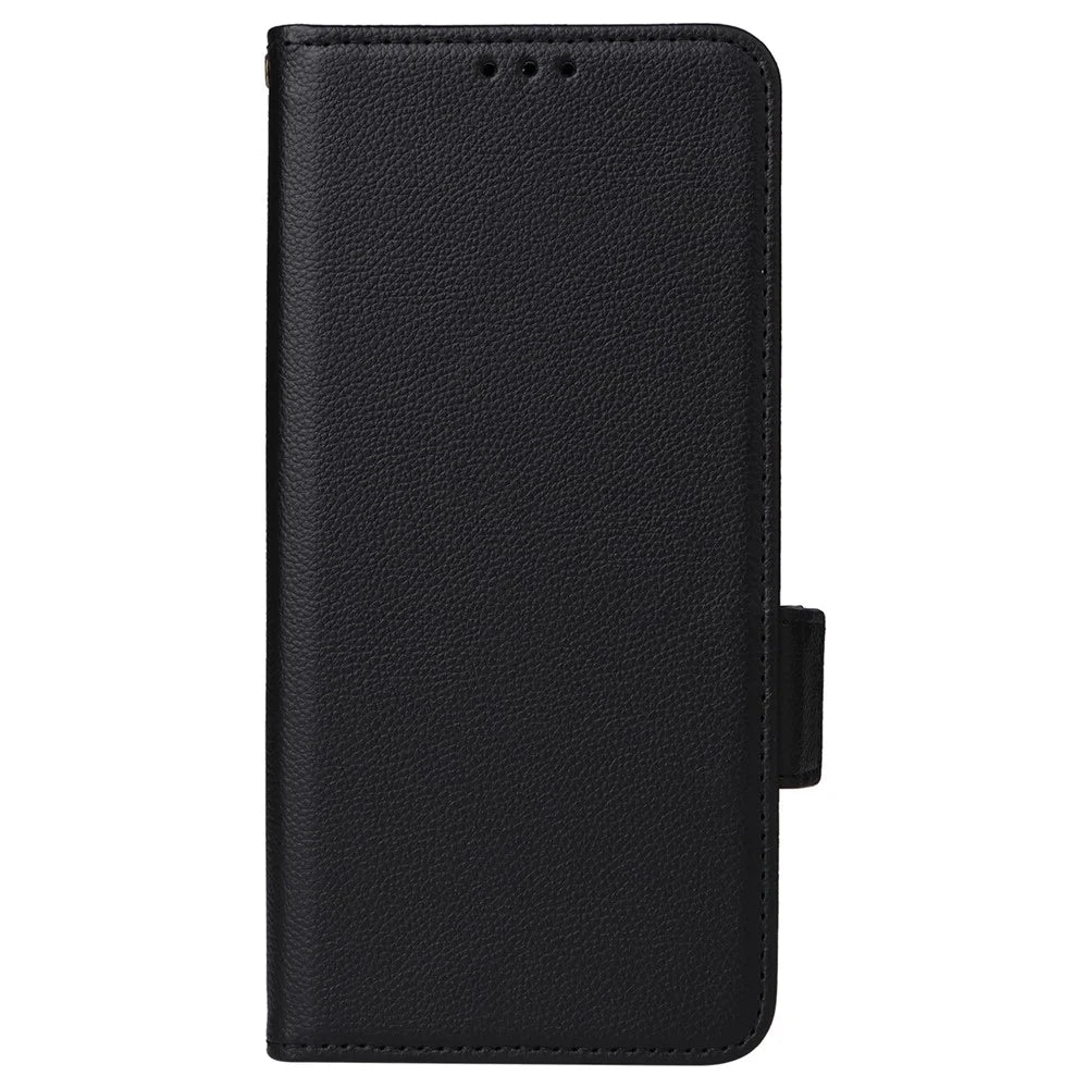 For Oppo A79 5G / A2 5G / OnePlus Nord N30 SE 5G Cover PU Leather Wallet Anti-Scratch Cell Phone Case with Strap - Black - 5