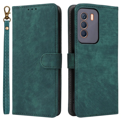 For Infinix Zero 5G 2023 X6815C X6815D Case RFID Blocking PU Leather Stand Cover with Strap - Green - 1