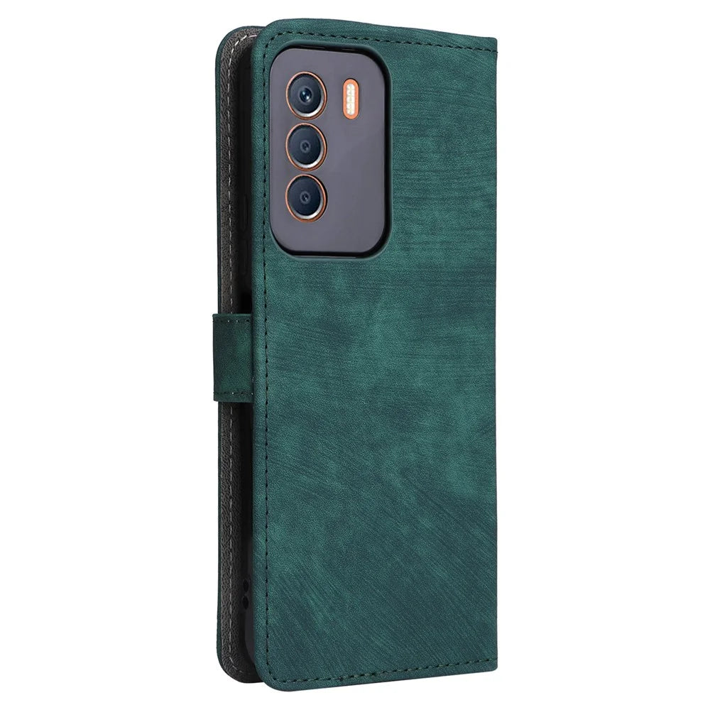 For Infinix Zero 5G 2023 X6815C X6815D Case RFID Blocking PU Leather Stand Cover with Strap - Green - 7