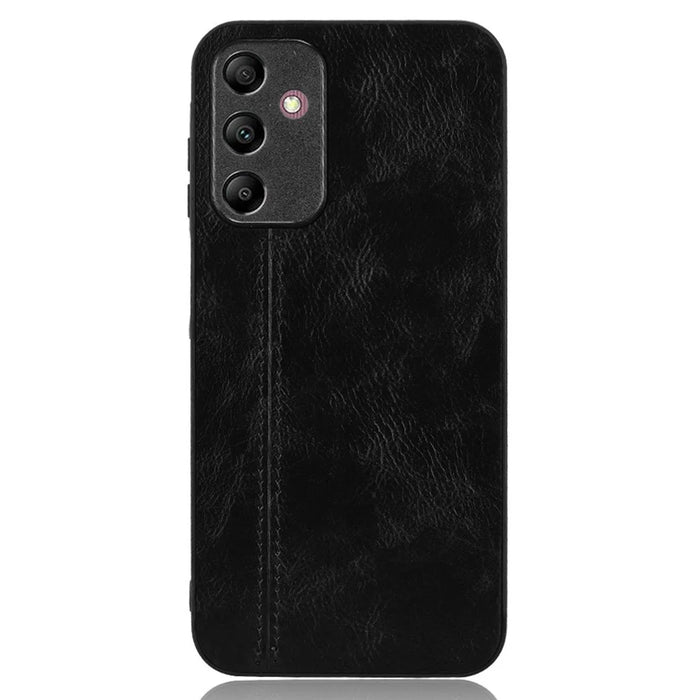 For Samsung Galaxy A15 4G Case Cowhide Texture PU+TPU+PC Cell Phone Case - Black - 1