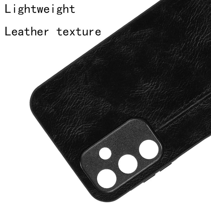 For Samsung Galaxy A15 4G Case Cowhide Texture PU+TPU+PC Cell Phone Case - Black - 3