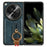 For OnePlus Open Back Cover PU Leather+PC Bottle Opener Ring Phone Cover - Blue - 5