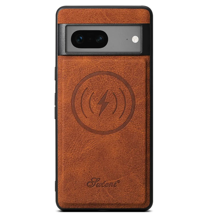 SUTENI H16 For Google Pixel 8 Case Magnetic Case Detachable Card Holder Cover - Khaki - 2