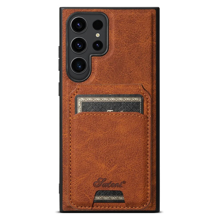 SUTENI H16 For Samsung Galaxy S22 Ultra 5G Cell Phone Case Magnetic Detachable Back Cover - Khaki - 1