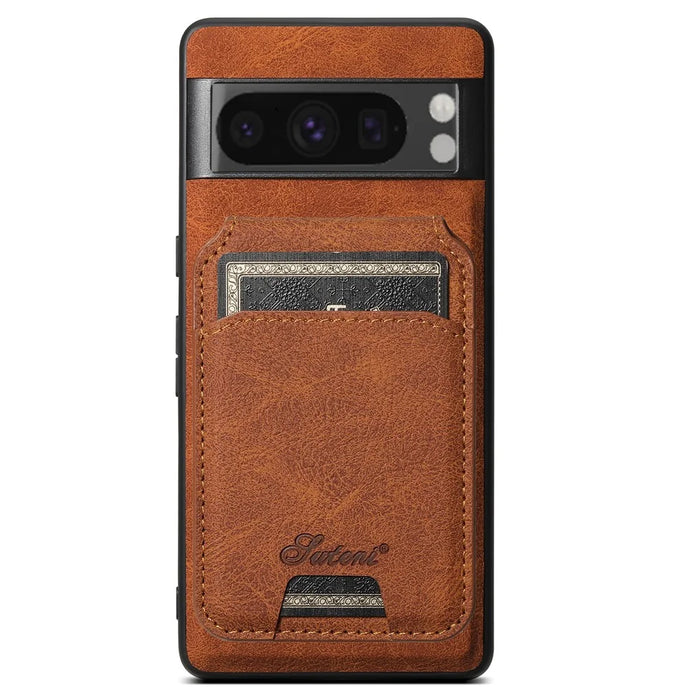 SUTENI H16 For Google Pixel 8 Pro Cell Phone Case Magnetic Detachable PU+TPU Cover - Khaki - 1