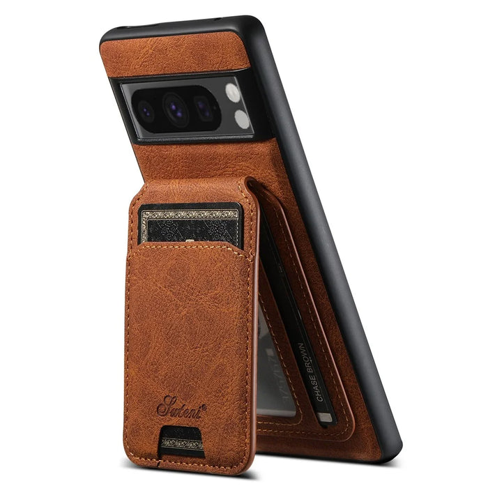SUTENI H16 For Google Pixel 8 Pro Cell Phone Case Magnetic Detachable PU+TPU Cover - Khaki - 5