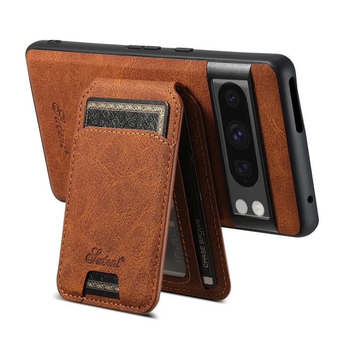 SUTENI H16 For Google Pixel 8 Pro Cell Phone Case Magnetic Detachable PU+TPU Cover - Khaki - 6