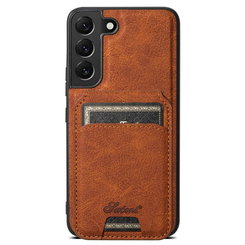 SUTENI H16 Anti-drop Cover for Samsung Galaxy S22+ 5G Magnetic Detachable PU+TPU Cell Phone Case - Khaki - 1