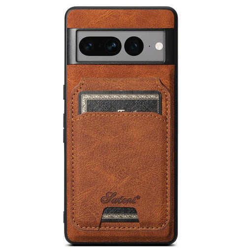 SUTENI H16 For Google Pixel 7 Pro 5G Magnetic Detachable Anti-drop Cover PU+TPU Cell Phone Case - Khaki - 1