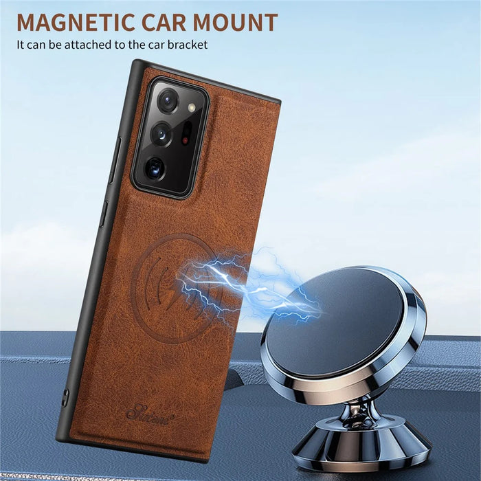 SUTENI H16 For Samsung Galaxy Note20 Ultra / Note20 Ultra 5G Magnetic Detachable 2-in-1 PU+TPU Cell Phone Case - Khaki - 7