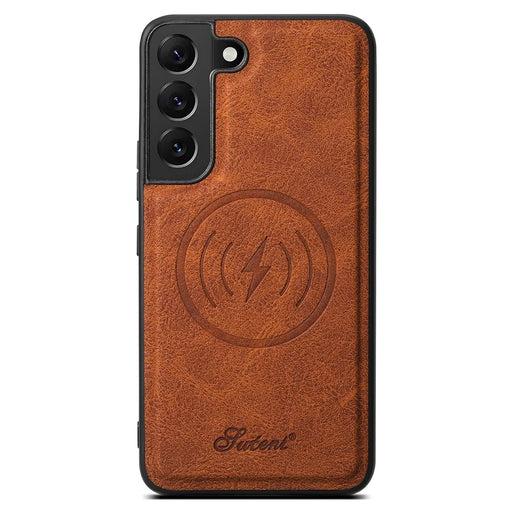 SUTENI H16 For Samsung Galaxy S22 5G Magnetic Detachable Cell Phone Cases PU+TPU Bump Proof Cover - Khaki - 2