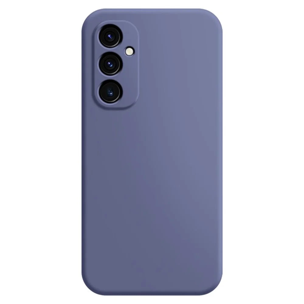 Rubberized Phone Case for Samsung Galaxy S24+ Shell Straight Edge TPU Phone Cover - Grey Blue - 1