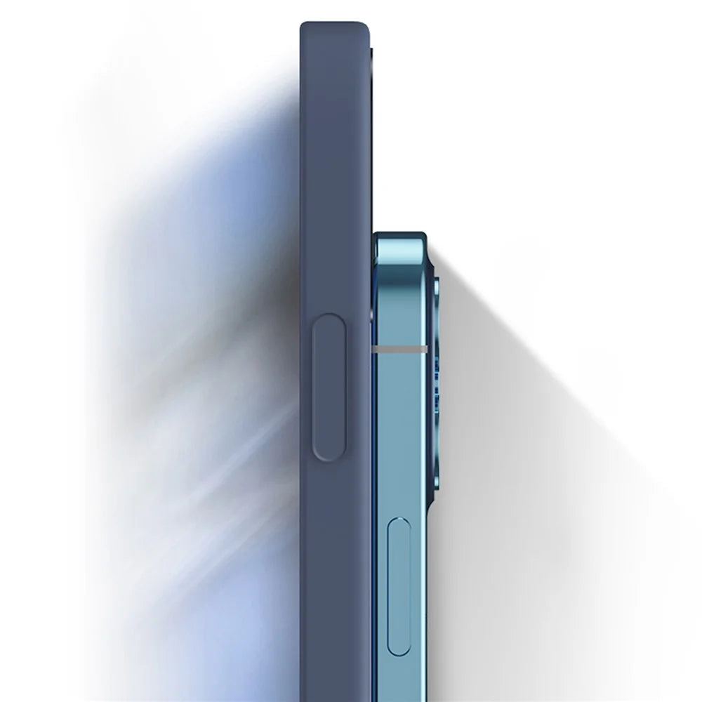 For Samsung Galaxy S24 Case Rubberized TPU Straight Edge Phone Protective Cover - Grey Blue - 6