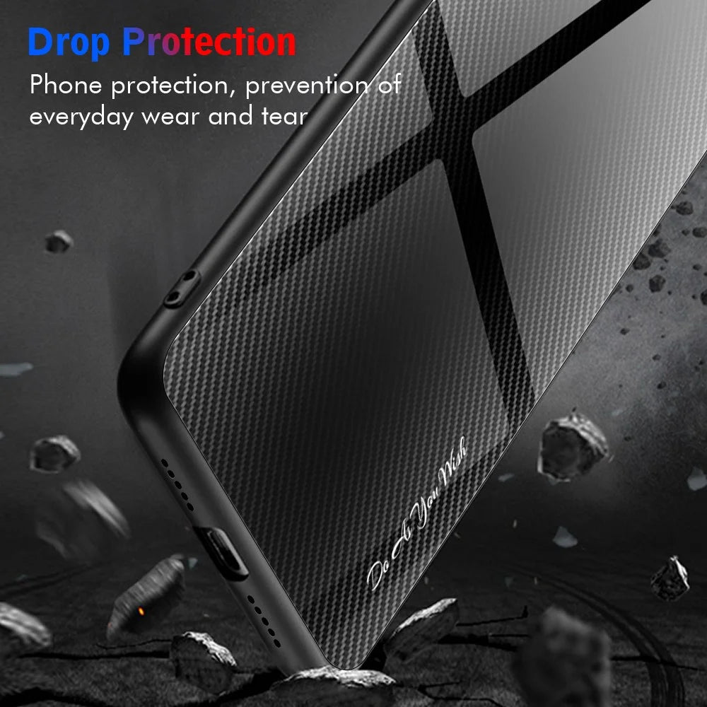 Phone Cover for Samsung Galaxy S24 Tempered Glass + TPU Phone Case Slim-Fit Shell - Black - 2