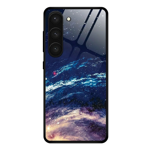 For Samsung Galaxy S24+ Slim Case Pattern Printing Tempered Glass PC+TPU Protective Cover - The Milky Way - 1