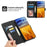 For Samsung Galaxy S24 Ultra Case Skin-touch Wallet Stand Leather Cover with Straps - Black - 4