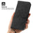 For Samsung Galaxy S24 Ultra Case Skin-touch Wallet Stand Leather Cover with Straps - Black - 6