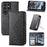 For Samsung Galaxy S24 Ultra Case Imprinted PU Leather+TPU Cell Phone Wallet Cover - Black - 5