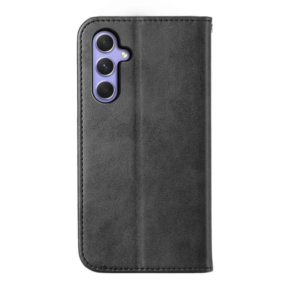 For Samsung Galaxy A25 5G (Global) (161.0 x 76.5 x 8.3mm) Case Calf Texture Imprinted Rhombus Pattern Phone Cover - Black - 7
