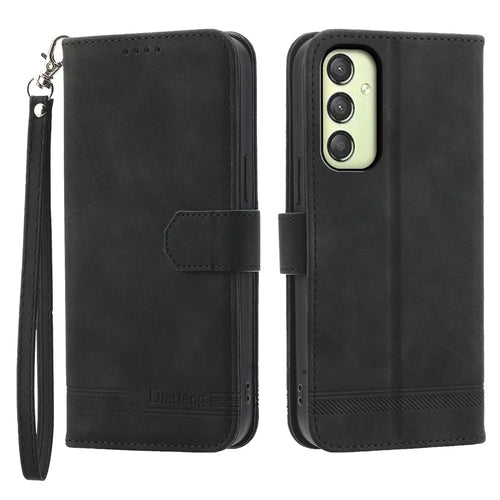 DIERFENG DF-03 For Samsung Galaxy A25 5G (Global) (161.0 x 76.5 x 8.3mm) Case Imprinted Magnetic Phone Stand Cover - Black - 1