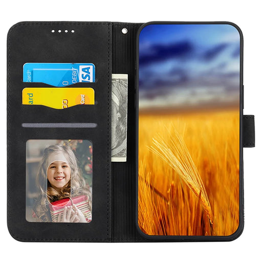 DIERFENG DF-03 For Samsung Galaxy A25 5G (Global) (161.0 x 76.5 x 8.3mm) Case Imprinted Magnetic Phone Stand Cover - Black - 2