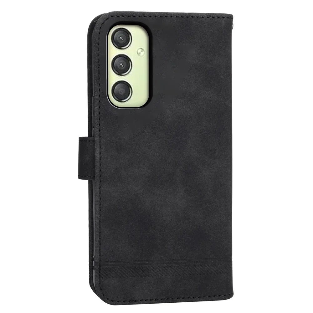 DIERFENG DF-03 For Samsung Galaxy A25 5G (Global) (161.0 x 76.5 x 8.3mm) Case Imprinted Magnetic Phone Stand Cover - Black - 6
