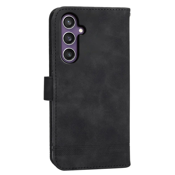 DIERFENG DF-03 For Samsung Galaxy S24+ Case PU Leather Flip Cell Phone Wallet Cover - Black - 6