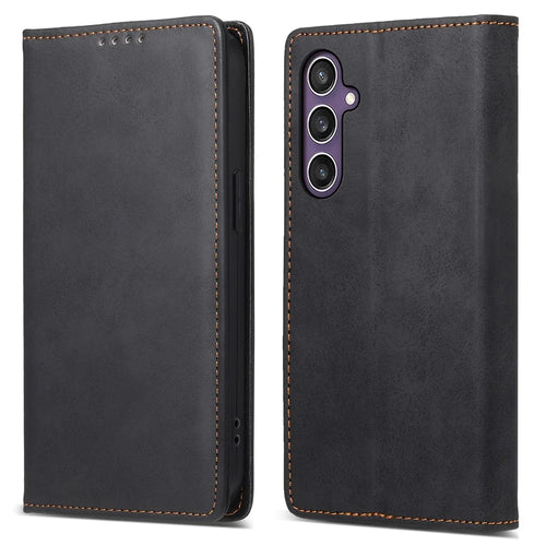 DF-05 For Samsung Galaxy S24+ Cell Phone Case RFID Blocking PU Leather Cover - Black - 1