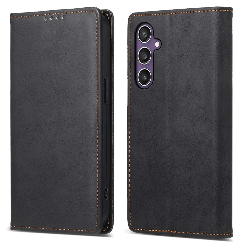 DF-05 For Samsung Galaxy S24+ Cell Phone Case RFID Blocking PU Leather Cover - Black - 1