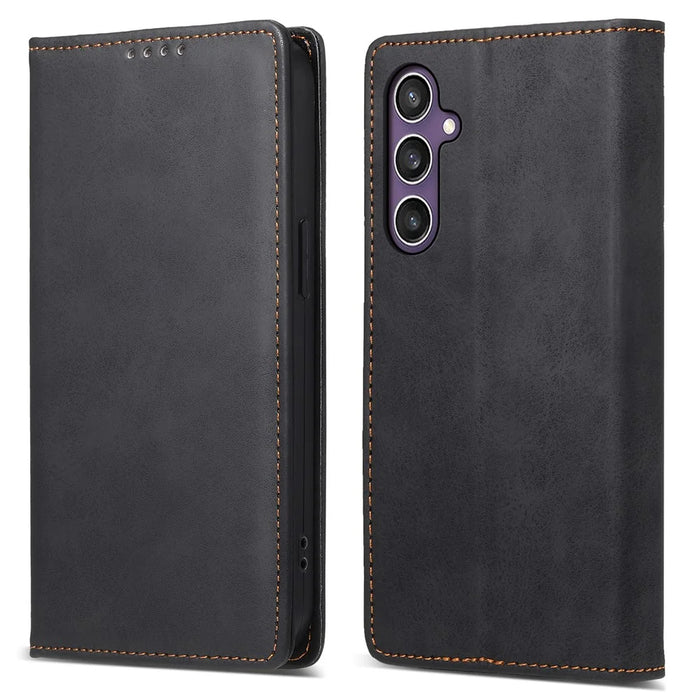 DF-05 For Samsung Galaxy S24+ Cell Phone Case RFID Blocking PU Leather Cover - Black - 1