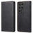 DF-05 For Samsung Galaxy S24 Ultra Case RFID Blocking PU Leather Phone Cover Wallet - Black - 1