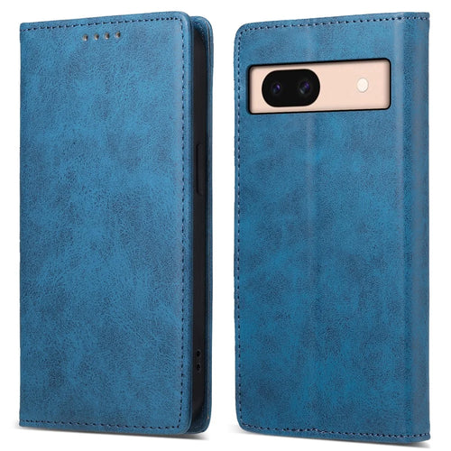 DF-05 For Google Pixel 8a Cell Phone Case RFID Blocking PU Leather Wallet Mobile Phone Cover - Blue - 1