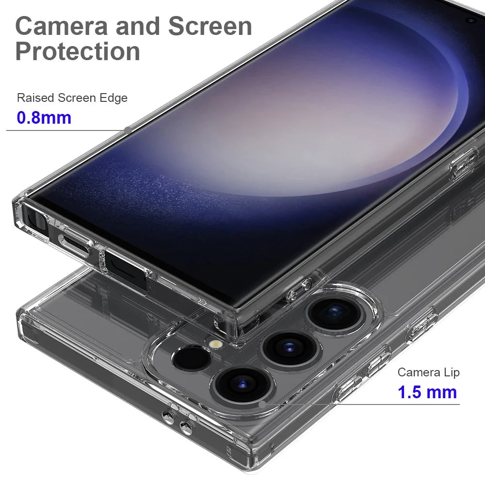 For Samsung Galaxy S24 Ultra Case Transparent Acrylic+TPU Phone Guard Cover - 4