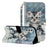 For Samsung Galaxy A05s 4G Leather Case 3D Pattern Printing Wallet Phone Cover - Cat - 5