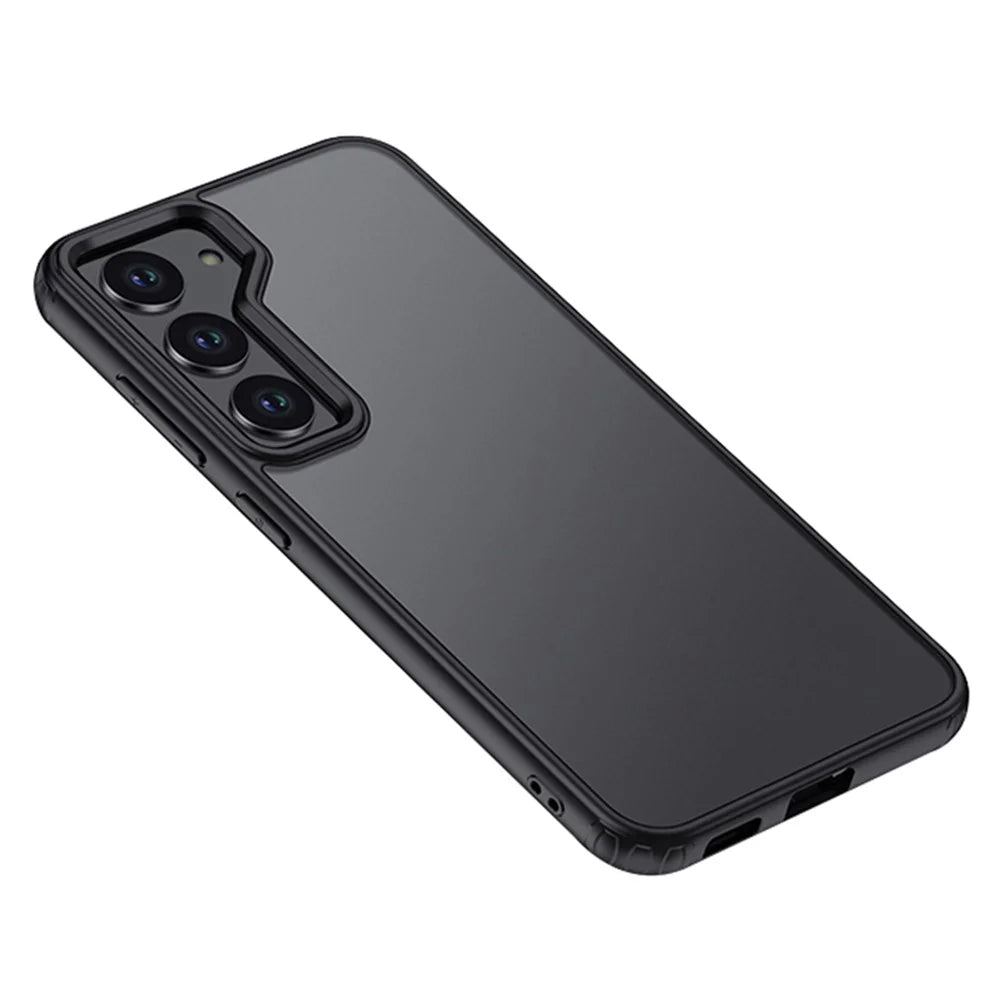 For Samsung Galaxy S24 Case Scratch-resistant PC+TPU Phone Shell - Matte Black - 1