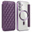 For Samsung Galaxy S23 FE Case Magnetic Case Card Holder Stand Cover - Purple - 1