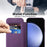 For Samsung Galaxy S23 FE Case Magnetic Case Card Holder Stand Cover - Purple - 3