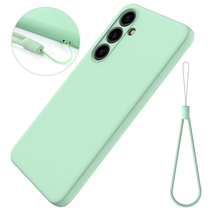 For Samsung Galaxy S24 Case Slim-Fit Soft Liner Liquid Silicone Phone Shell - Green - 1
