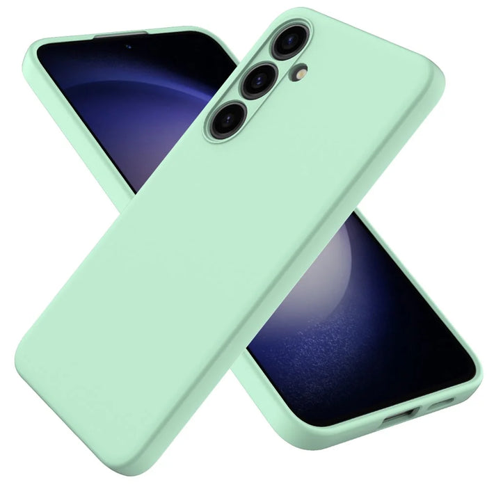 For Samsung Galaxy S24 Case Slim-Fit Soft Liner Liquid Silicone Phone Shell - Green - 2