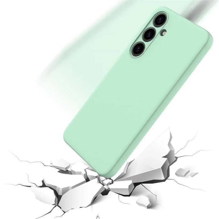 For Samsung Galaxy S24 Case Slim-Fit Soft Liner Liquid Silicone Phone Shell - Green - 3