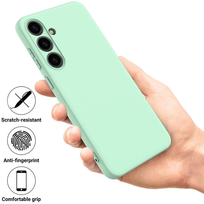 For Samsung Galaxy S24 Case Slim-Fit Soft Liner Liquid Silicone Phone Shell - Green - 5