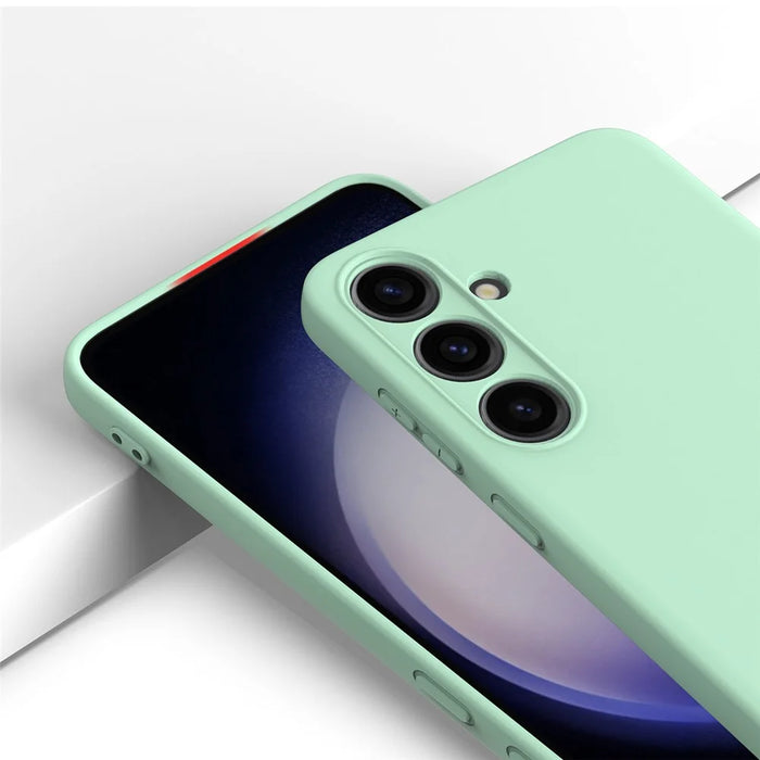 For Samsung Galaxy S24 Case Slim-Fit Soft Liner Liquid Silicone Phone Shell - Green - 6