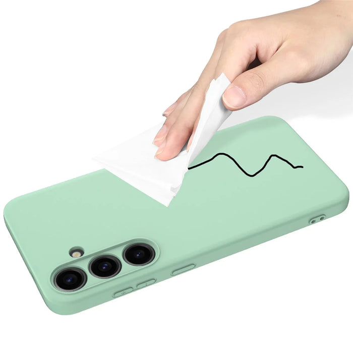 For Samsung Galaxy S24 Case Slim-Fit Soft Liner Liquid Silicone Phone Shell - Green - 7