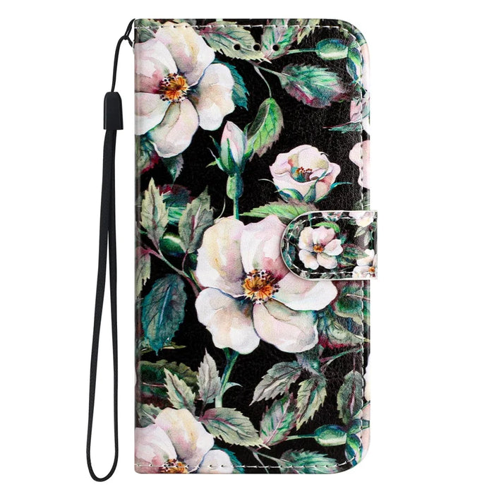 For Samsung Galaxy A05s 4G Case Leather Pattern Printing Folio Phone Stand Cover - Magnolia - 7