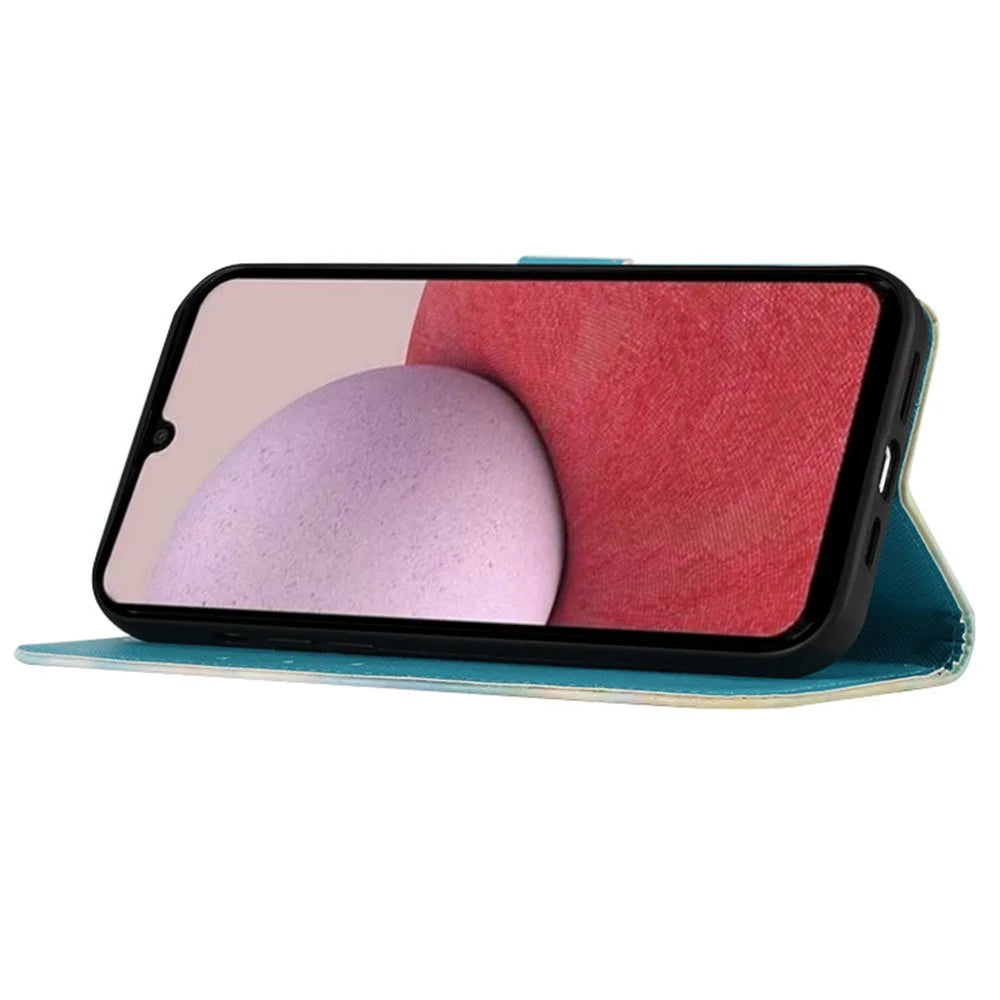 For Samsung Galaxy S24 Leather Case 3D Pattern Printing Wallet Stand Mobile Cover with Strap - Grey Owl - 3