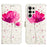 For Samsung Galaxy S24 Ultra Leather Case 3D Pattern Printing Wallet Stand Mobile Cover with Strap - Flower - 1