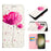 For Samsung Galaxy S24 Ultra Leather Case 3D Pattern Printing Wallet Stand Mobile Cover with Strap - Flower - 4